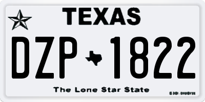 TX license plate DZP1822