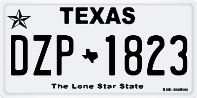 TX license plate DZP1823