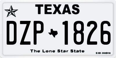 TX license plate DZP1826