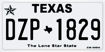 TX license plate DZP1829