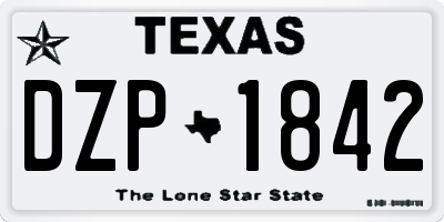 TX license plate DZP1842