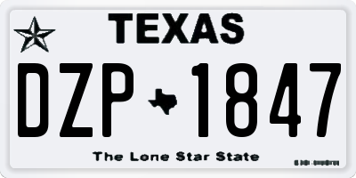 TX license plate DZP1847