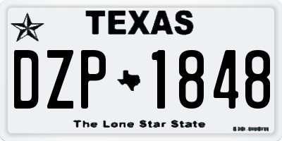 TX license plate DZP1848