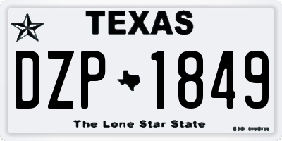 TX license plate DZP1849