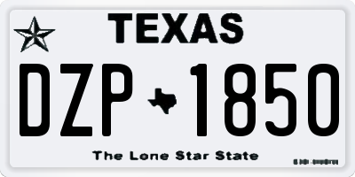 TX license plate DZP1850