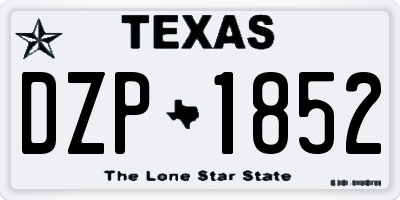 TX license plate DZP1852