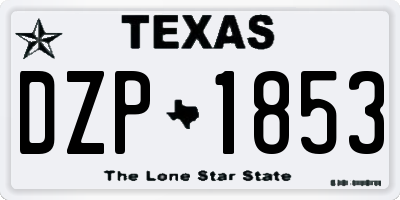 TX license plate DZP1853