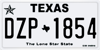 TX license plate DZP1854