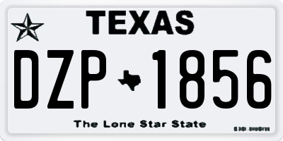 TX license plate DZP1856