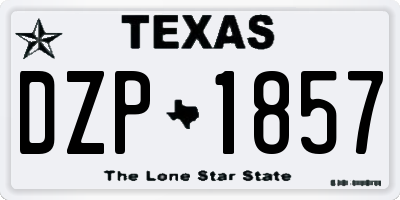 TX license plate DZP1857