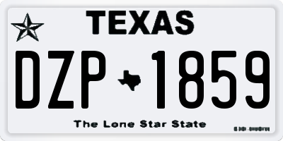 TX license plate DZP1859