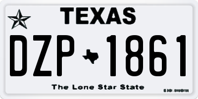 TX license plate DZP1861