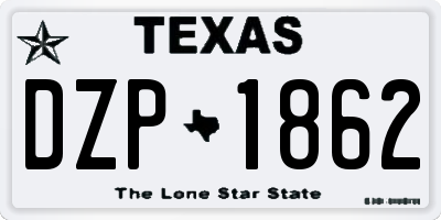 TX license plate DZP1862