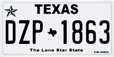 TX license plate DZP1863