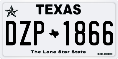 TX license plate DZP1866