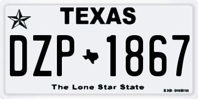 TX license plate DZP1867