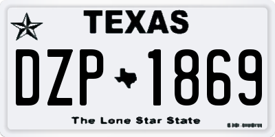TX license plate DZP1869