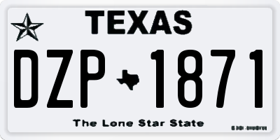 TX license plate DZP1871