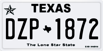 TX license plate DZP1872
