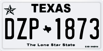 TX license plate DZP1873