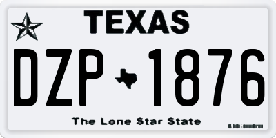 TX license plate DZP1876