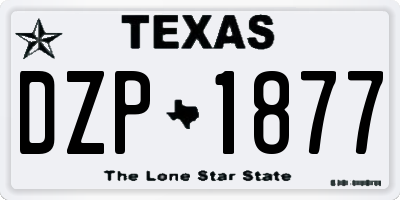TX license plate DZP1877