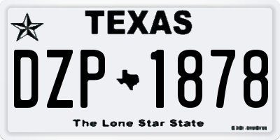 TX license plate DZP1878