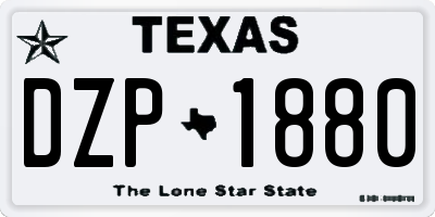 TX license plate DZP1880