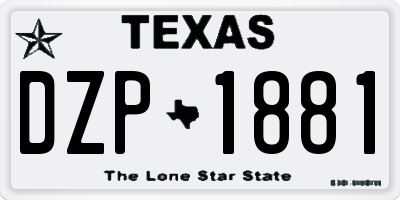 TX license plate DZP1881