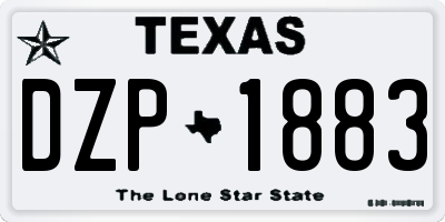 TX license plate DZP1883