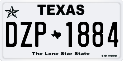 TX license plate DZP1884