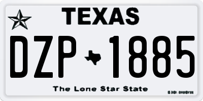 TX license plate DZP1885