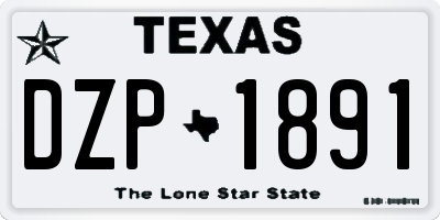 TX license plate DZP1891