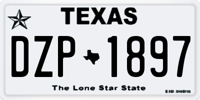 TX license plate DZP1897