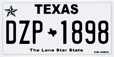 TX license plate DZP1898