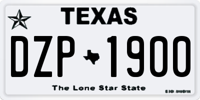 TX license plate DZP1900
