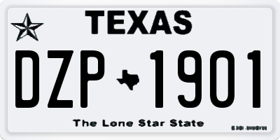 TX license plate DZP1901