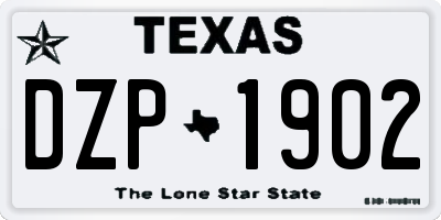 TX license plate DZP1902