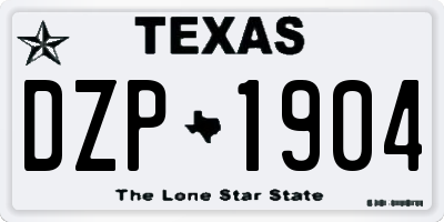 TX license plate DZP1904
