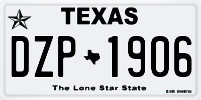 TX license plate DZP1906