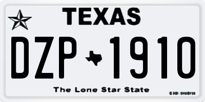 TX license plate DZP1910