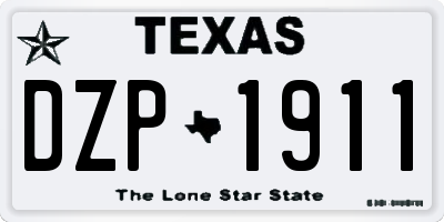 TX license plate DZP1911