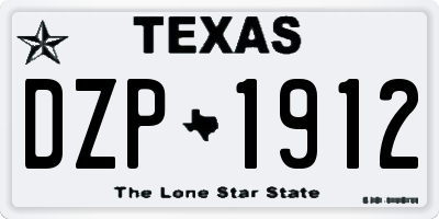 TX license plate DZP1912