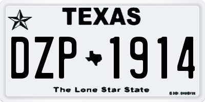 TX license plate DZP1914