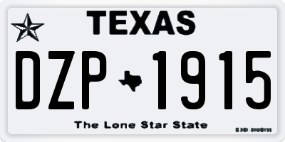 TX license plate DZP1915