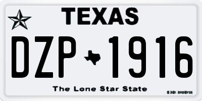 TX license plate DZP1916