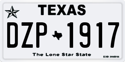 TX license plate DZP1917