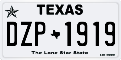 TX license plate DZP1919