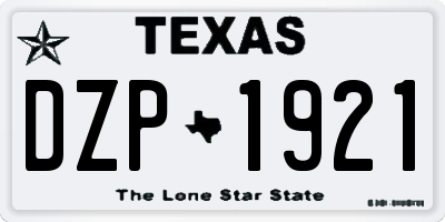 TX license plate DZP1921