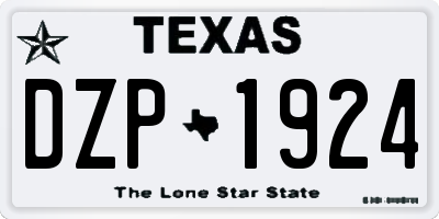 TX license plate DZP1924